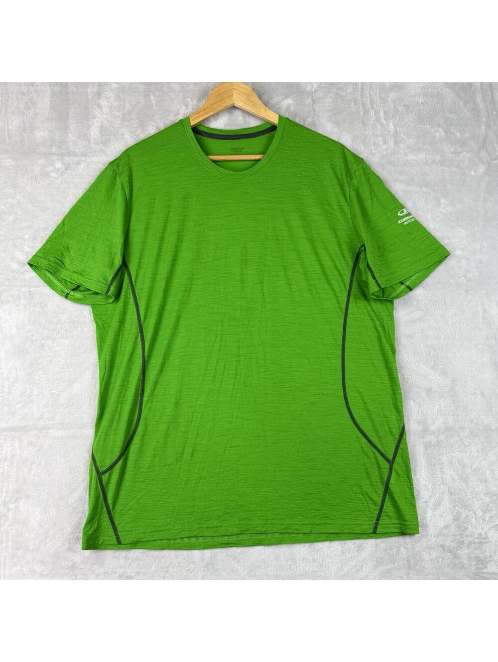 Icebreaker Merino Wool T-Shirt Mens XL Green Lightweight Outdoor Base Layer Hike